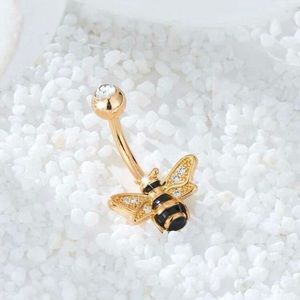 Restock🐝🆕 🐝 Bee Design Goldtone Belly Ring- 14G Stainless Steel NWT
